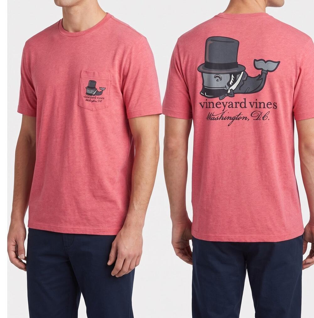 Vineyard Vines Washington D.C. Mens Medium Pink Short Sleeve TShirt